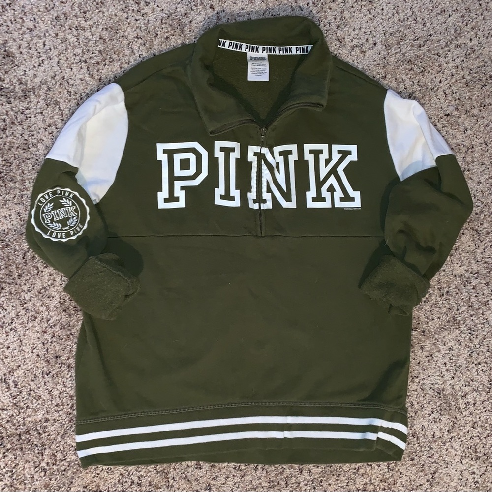 Olive Green PINK Sweater